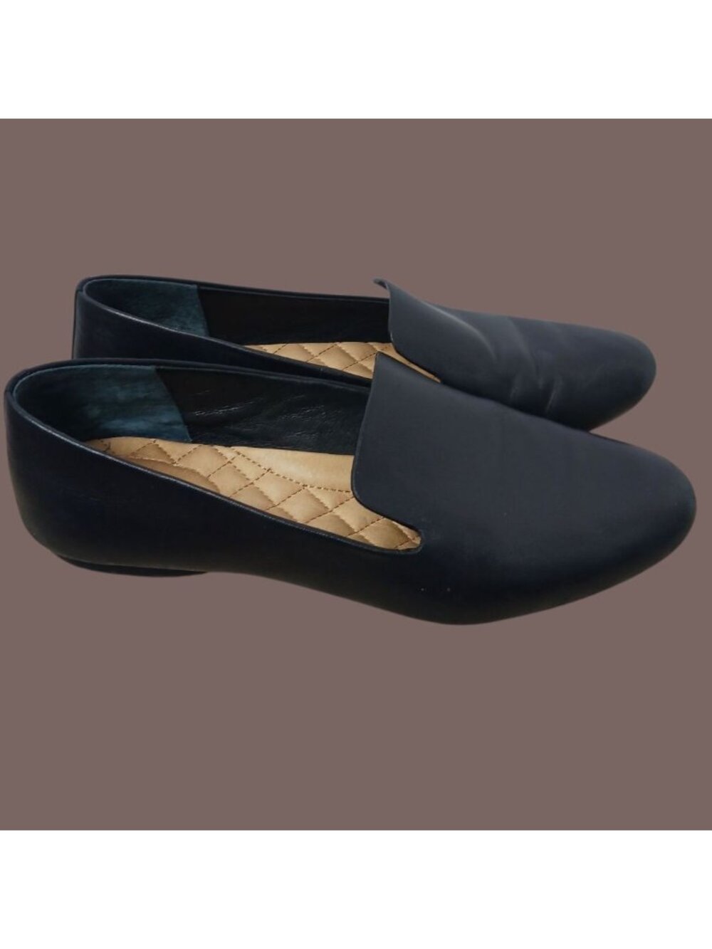 Birdies Black Leather Quilted Insole Slip On Loafers Womens Size 8 - Picture 7 of 11